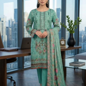 Lawn3 piece Embroided dress