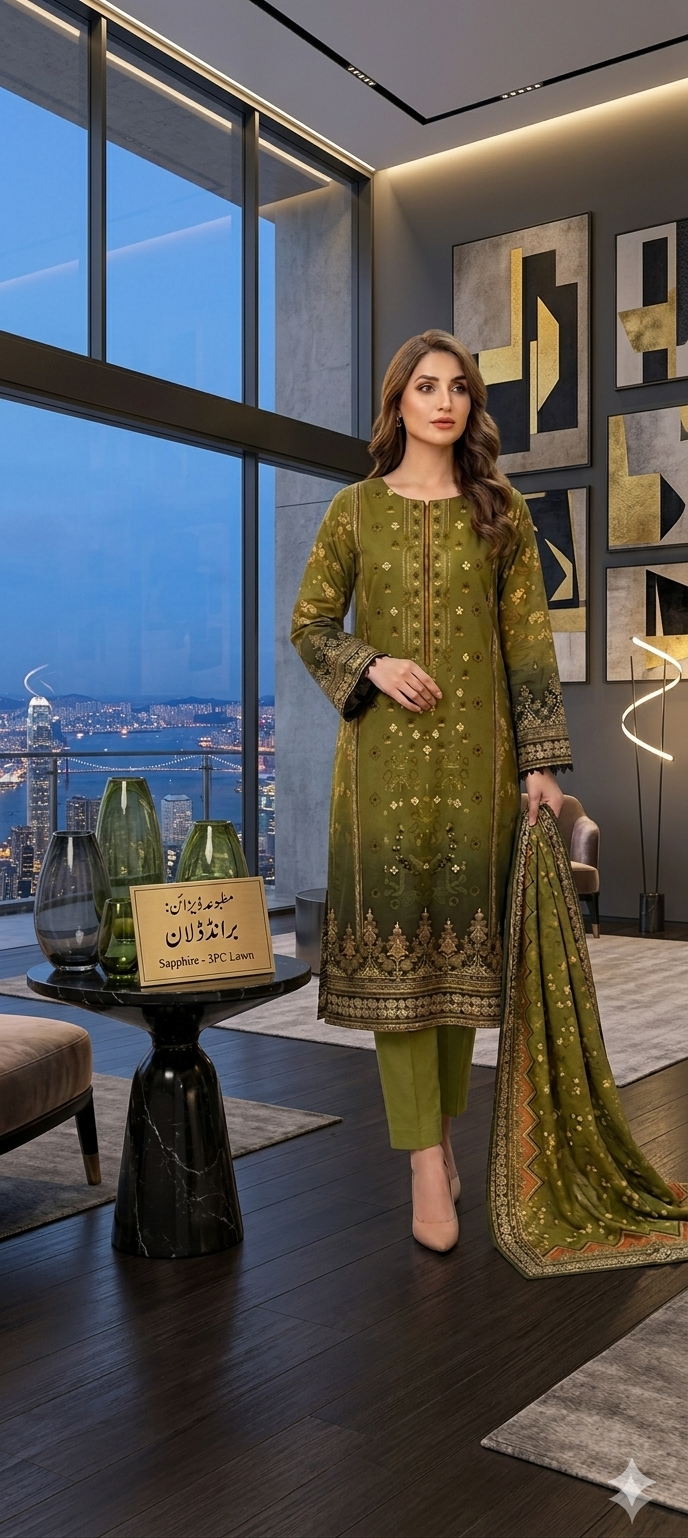 LaWn 3Piece Embroided DREss - Image 4
