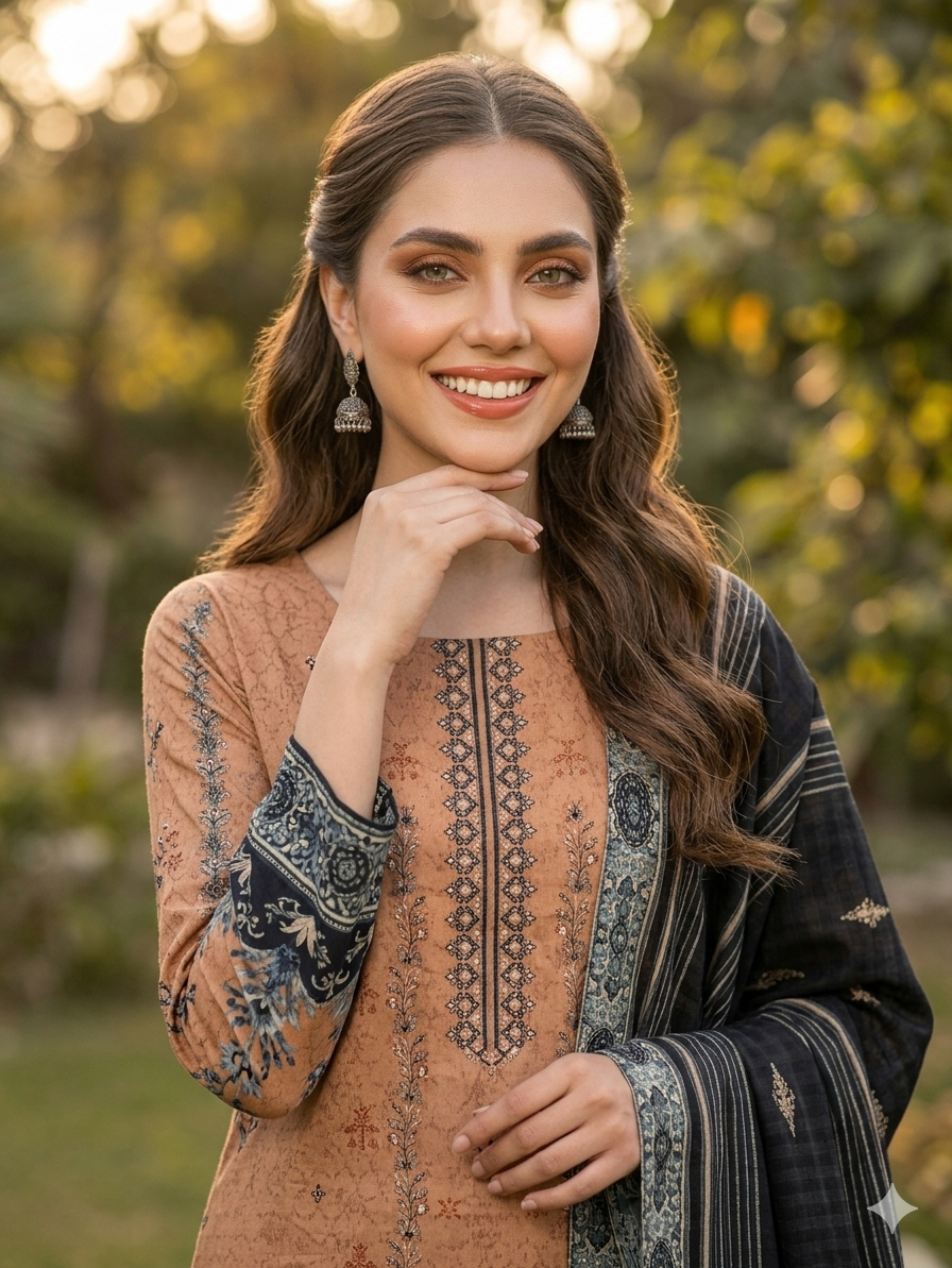 Lawn 3Piece Embroided Dress - Image 4