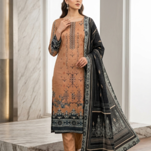 Lawn 3Piece Embroided Dress