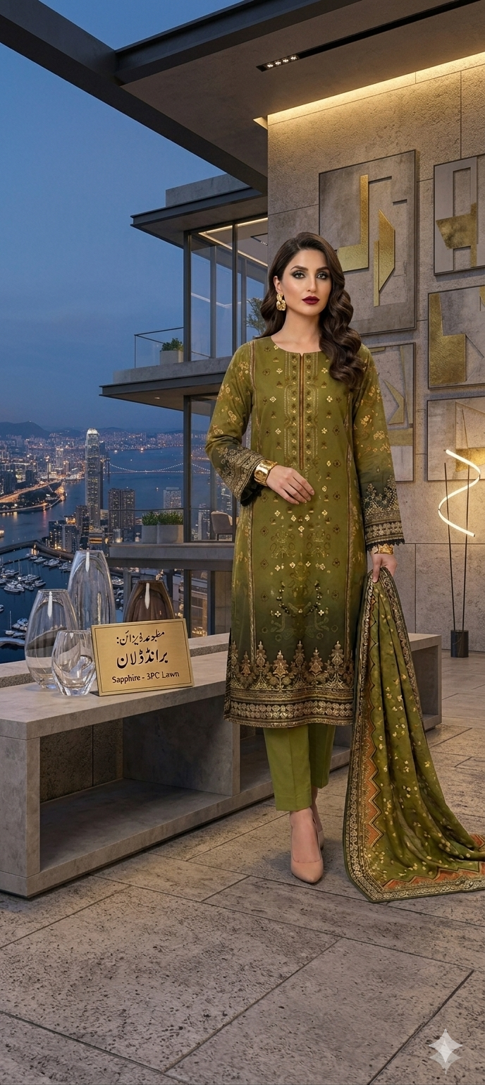 LaWn 3Piece Embroided DREss - Image 5