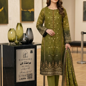 LaWn 3Piece Embroided DREss