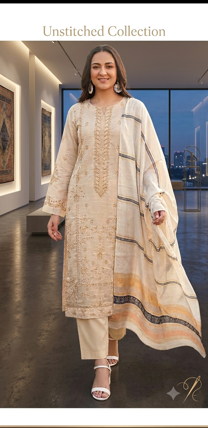 kiran brand dhanak 3piece Embroided dress - Image 5