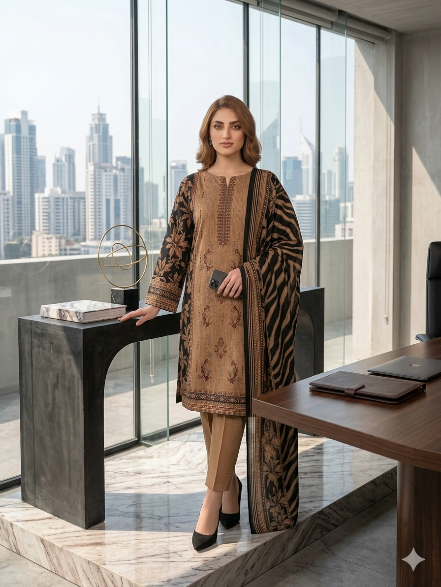 Lawn 3 Piece Embroided dress