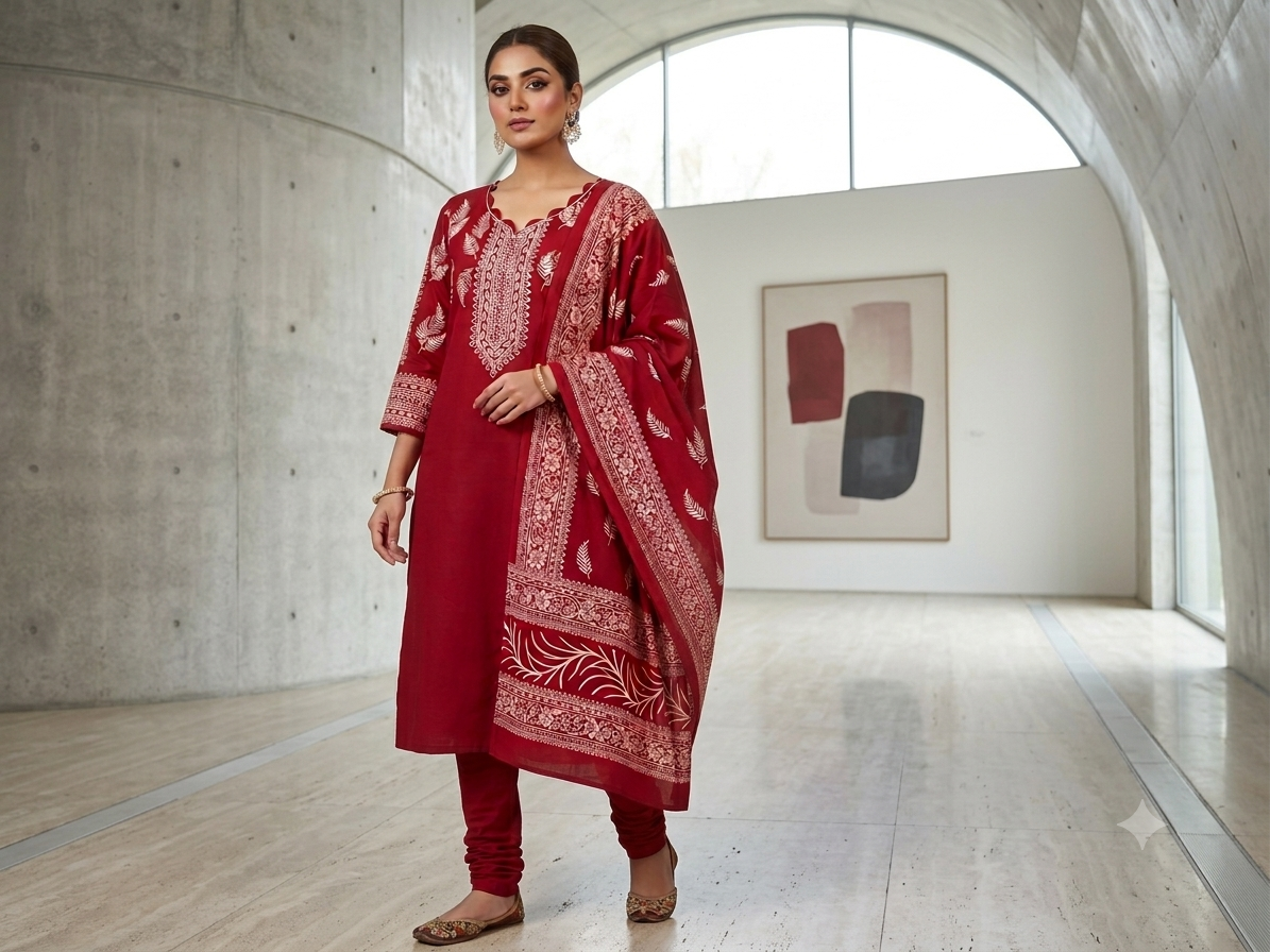 LAWN3pieceEmbroided Dress