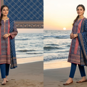 LAWN3PieceEmbroided Dress