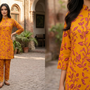 Lawn2 piece embroided dress