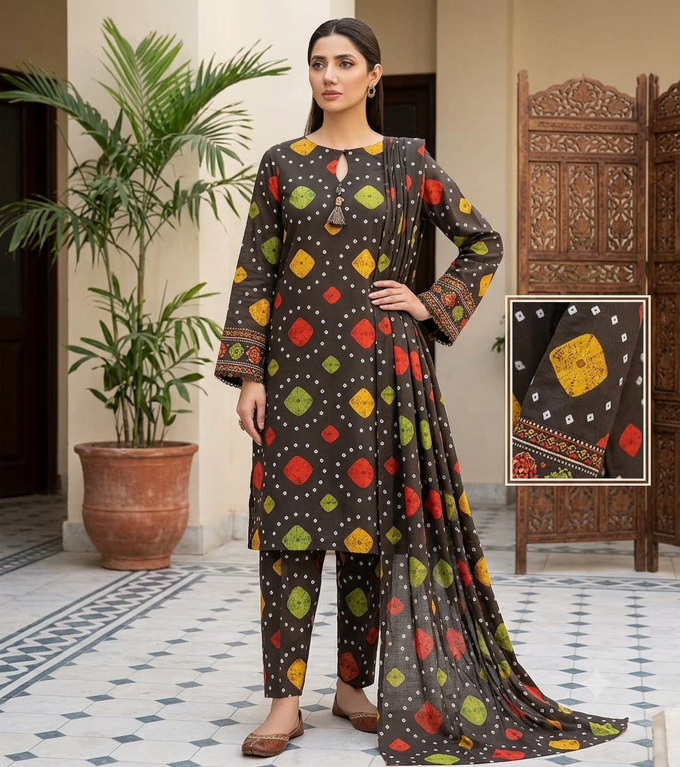 LAWN2 Piece Embroided dress